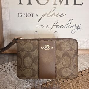 Coach Brown Wristlet